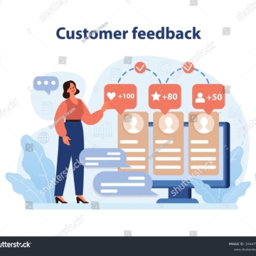 stock-vector-customer-feedback-in-consumer-engagement-set-a-visual-concept-of-a-woman-analyzing-customer-2444790061